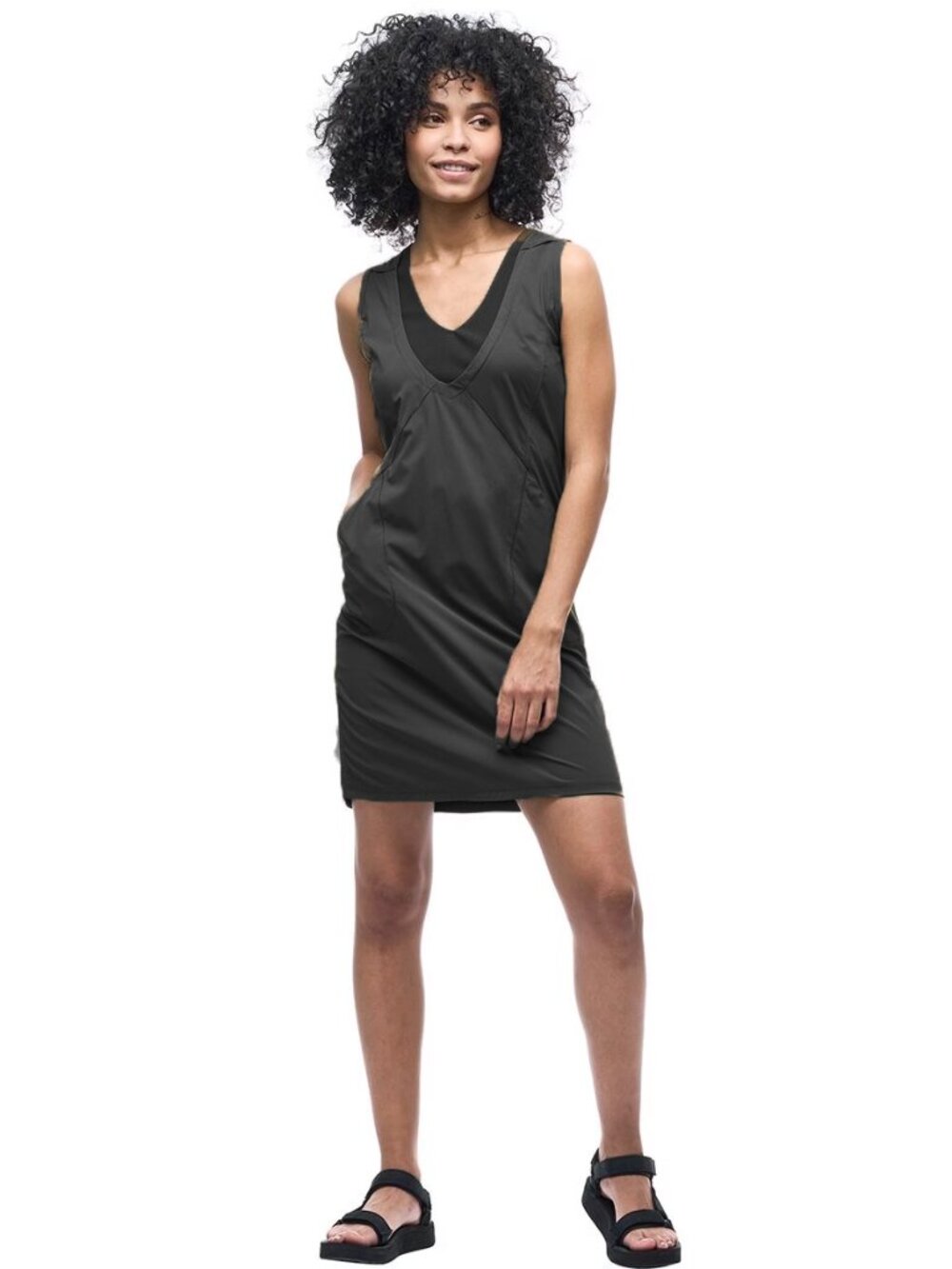 Indygena Liike III Athletic Dress Woven Stretch Black Cinch Hem Size Medium